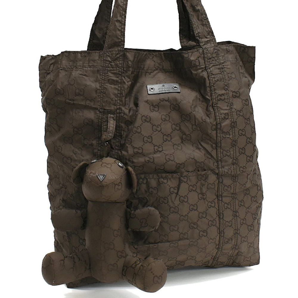 Gucci Bear Shopping Bag Eco Tote GG Brown